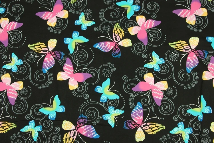 Полуметр с принтом бабочки хлопок обычная ткань ручной работы сделай сам швейное изделие для сумки платье Материал B481