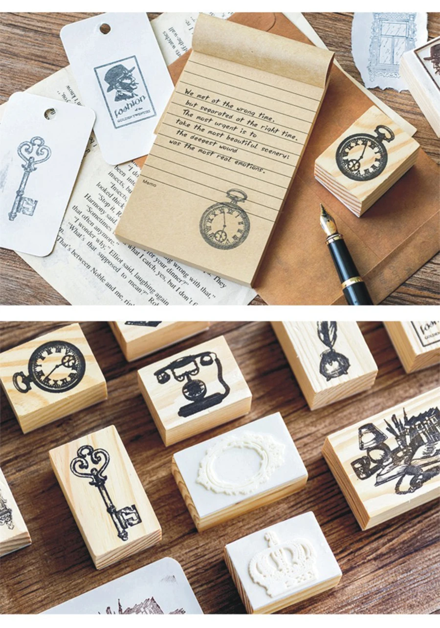 Винтажный инструмент серии Деревянный штамп DIY деревянные резиновые штампы для stationery канцелярские стандартные штампы