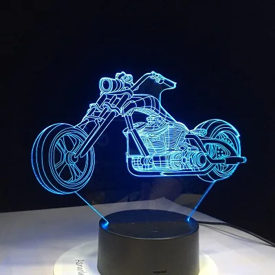 Новинка 3D настольная лампа 3D Motorcross велосипед ночные огни Светодиодный USB 7 цветов Touch Сенсор настольная лампа как праздничные подарки домашнего украшения - Испускаемый цвет: 7 colors change 4