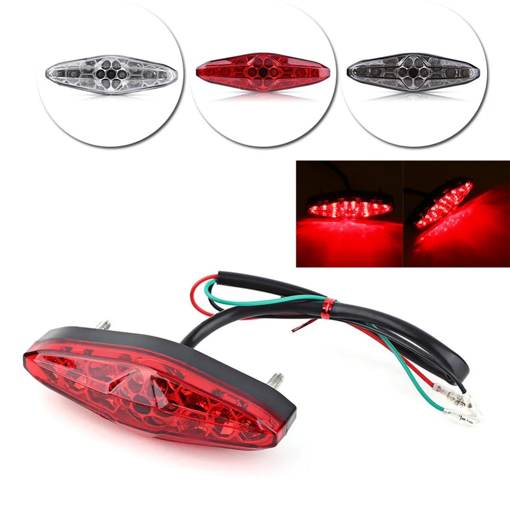 12V 15 LED Motorcycle Brake Stop Running Tail Light Rear Light ATV Dirt