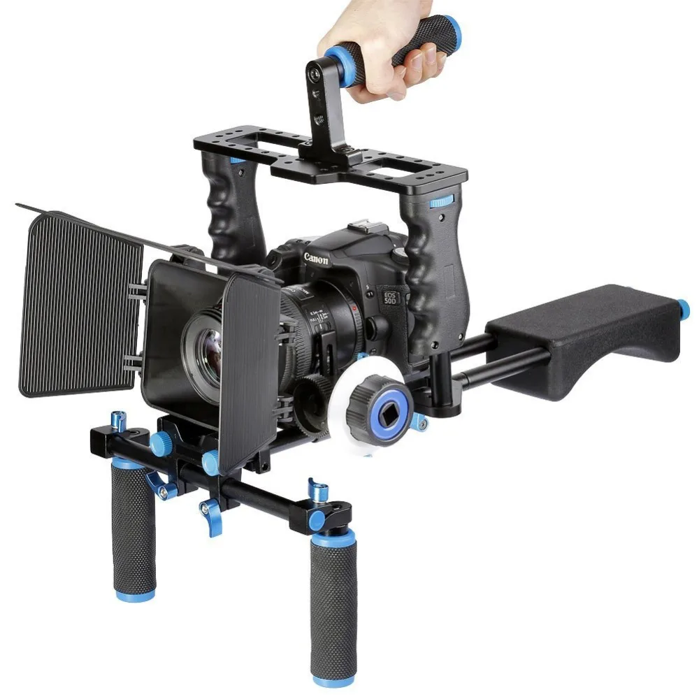 DSLR Rig Video Stabilizer Shoulder Mount Rig+Matte Box+Follow Focus+Dslr Cage for Canon Nikon Sony Camera Camcorder | Электроника