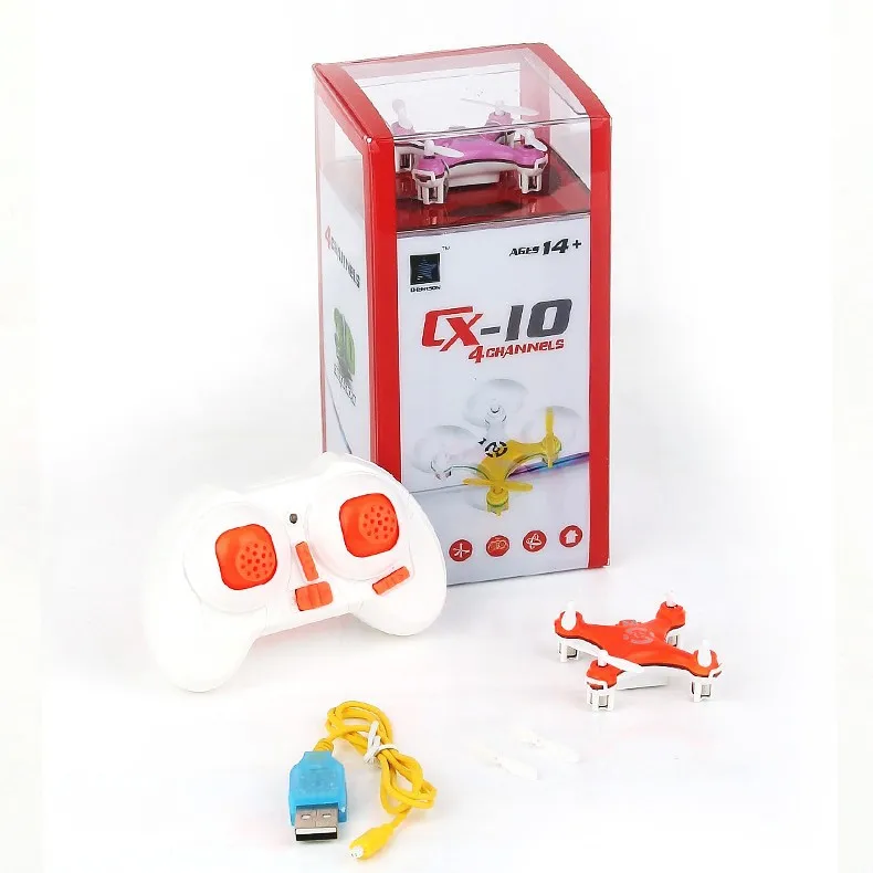 Brinquedos + Casca Original Cheerson Mini Drone rc 4ch 2.4 Ghz 6-axis Giroscópio Quadcopter Dron Helicóptero Extra Cx-10 16 rc helicóptero mini zangão brinquedos + casca extra