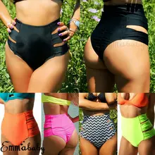 Высокая талия женский бикини Нижняя шорты Elactic женский купальник плавки 5 цветов купальный костюм пляжный костюм шорты