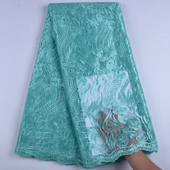 

French Beads Lace Fabric 2019 African Tulle Lace Fabric High Quality Nigerian Bridal Lace Embroidered Wedding Fabric 1096