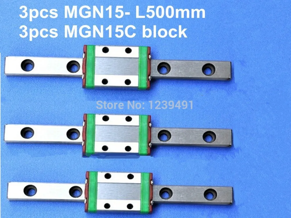 

3pcs MGN15 L500mm linear rail + 3pcs MGN15C carriage
