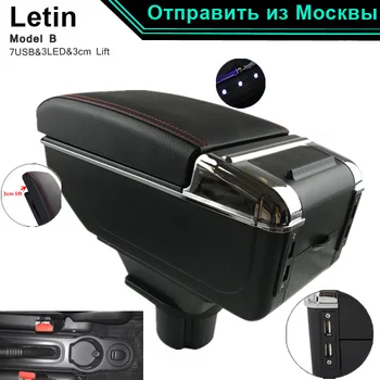 

For Toyota Yaris Vitz USB charging+LED function central Store content Storage box armrest box