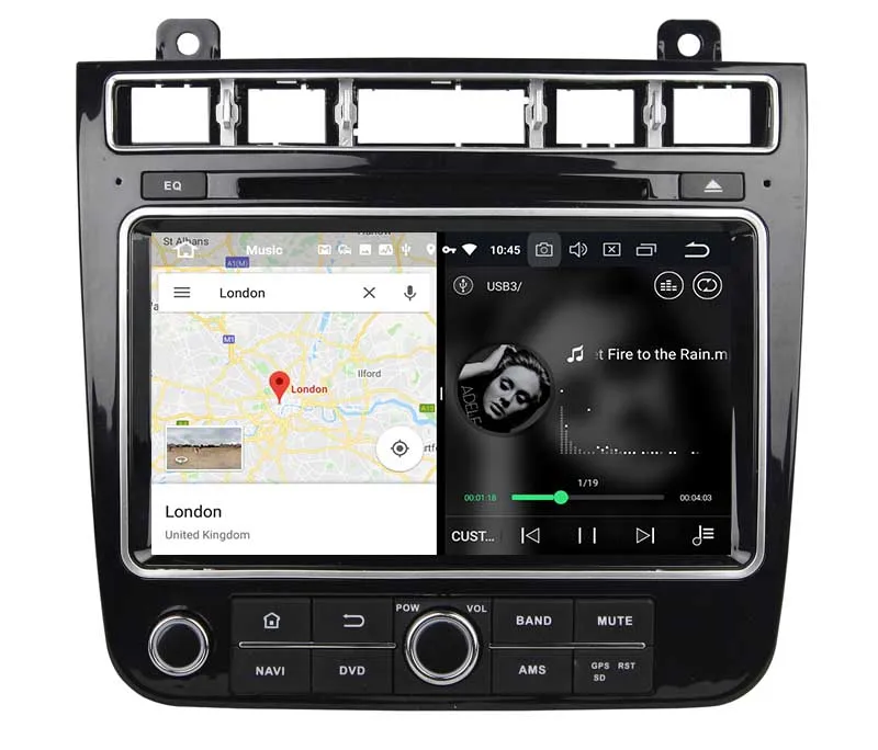 Belsee Android 8,0 головное устройство ips экран двойной Din DVD плеер стерео Мультимедиа для Volkswagen V W forTouareg