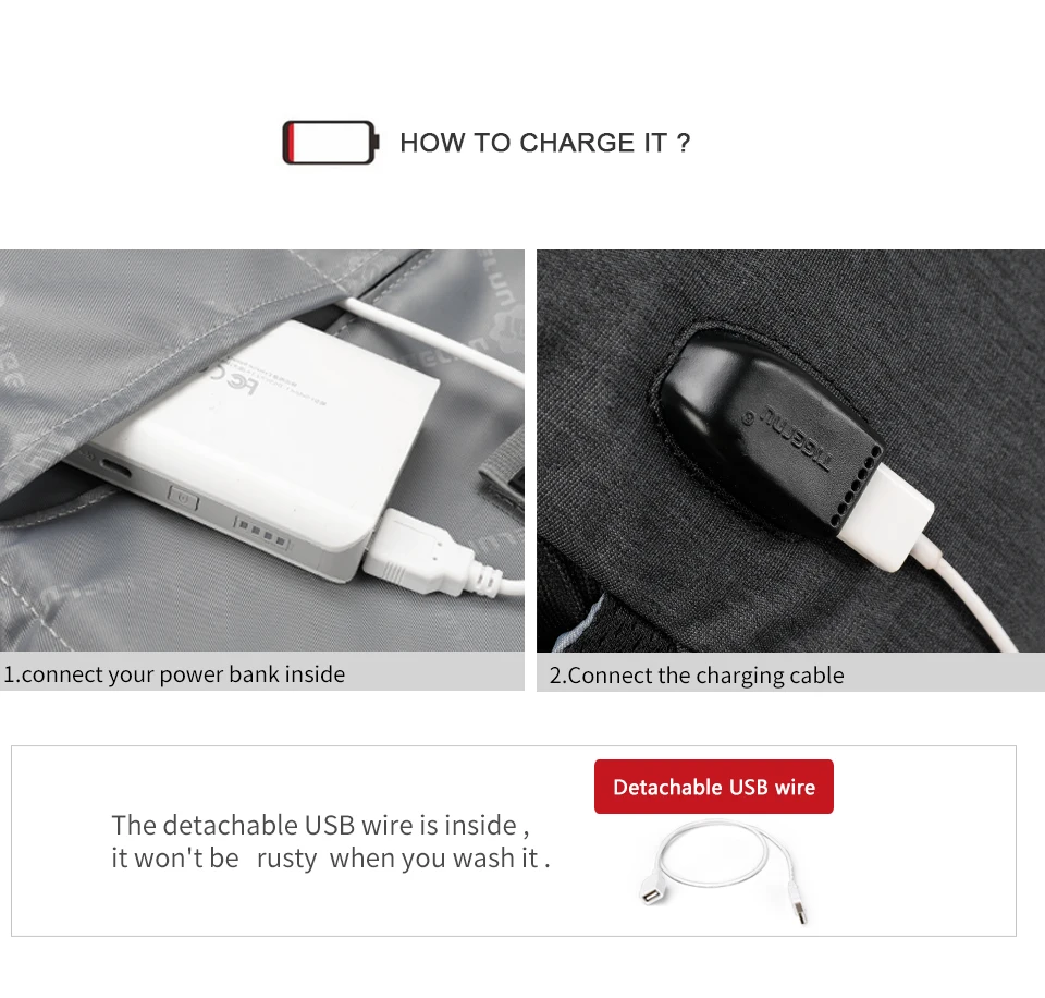 8.USB charge backpack