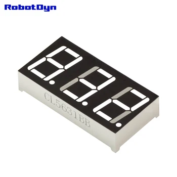 

5pcs = 3-Digit 7-segments LED Display tube, decimal dots, WHITE, disp. size 38x19mm, 0.56"