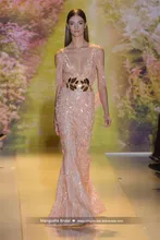 2017 Zuhair Murad Design Abendkleid Luxus Perlen Ärmellose Tüll V-ausschnitt Kleider Cocktail Party Robe De MariageMY1227-14