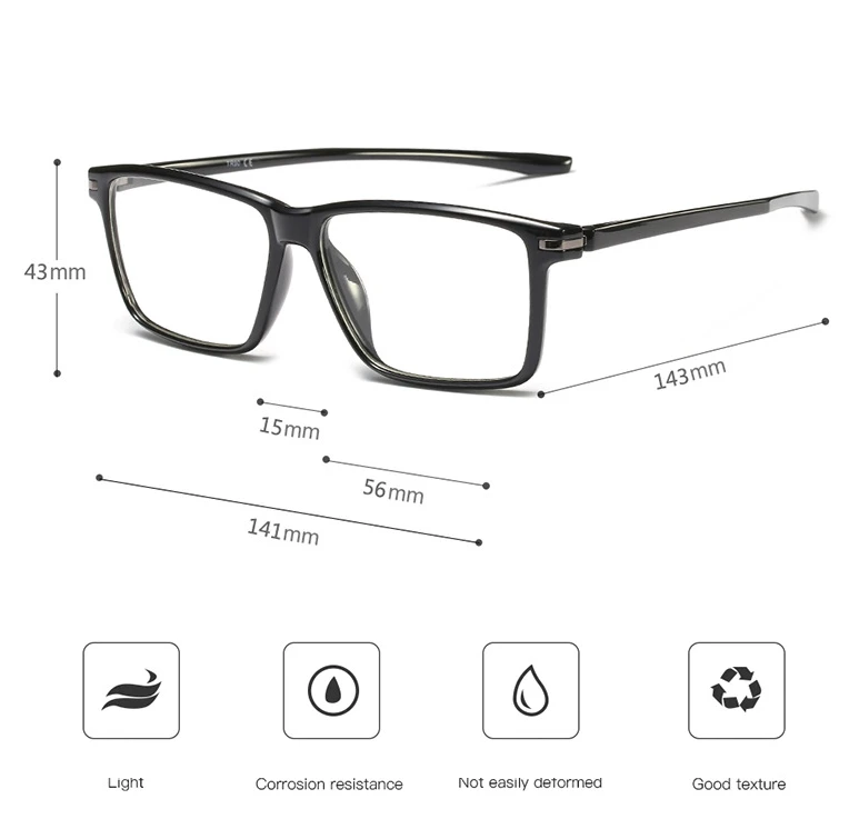 TR90 квадратные простые очки оправа для мужчин и женщин Оптические модные компьютерные очки 45851