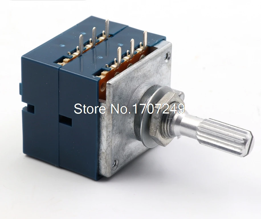 Potenciômetro Estéreo Duplo 10k 20k 50k 100k 250k 500k Japão Alps Rk27 10500kax2 Eixo Recartilhado Interruptor Rotativo Rk27 6pin 1pc
