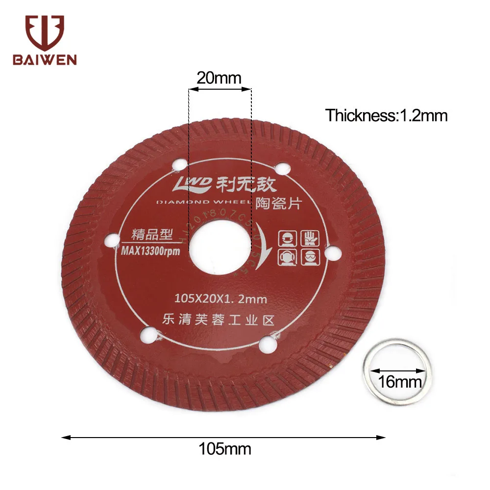 105mm Diamond Turbo Circular Saw Blade Granite Stone Cutting Disc Saw Blade Ceramic Tile Granite Cutter durable Tool