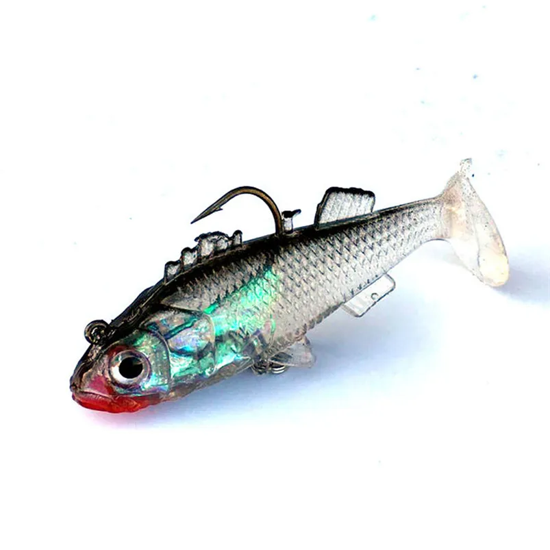  3D Eyes Lead Fishing Lures Artificial Soft bait Carp Crank bait with Treble Tackle Fishing Hook pescaria #4A27 (2)