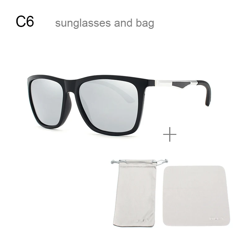 OLEY, классические, алюминиево-магниевые, TR90, поляризованные солнцезащитные очки, мужские, черные, модные, Брендовые очки, женские, цветные, пленочные очки, защищающие от УФ-излучения - Цвет линз: YA425 C6