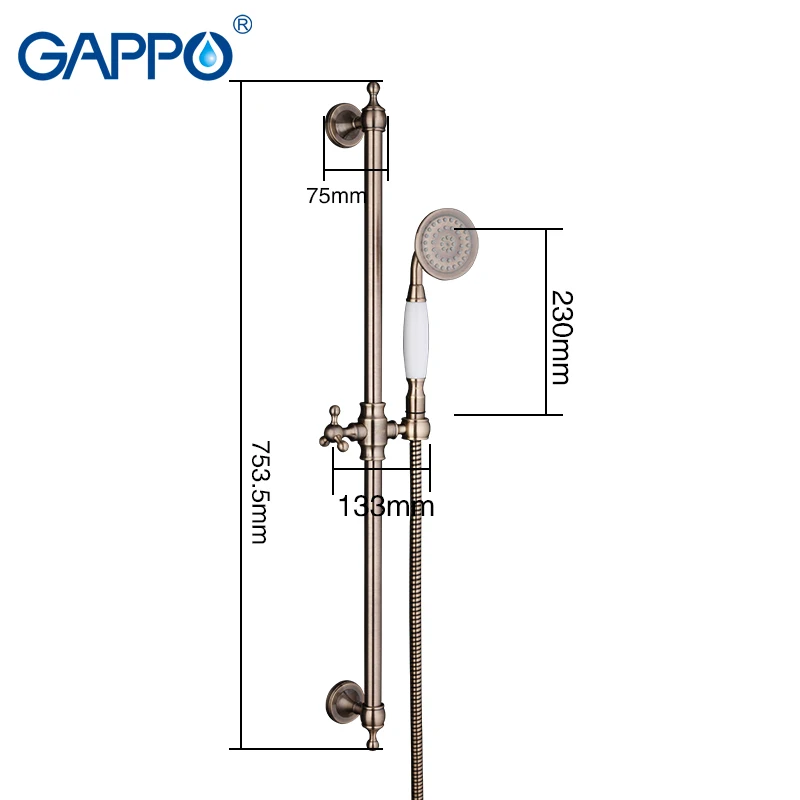 

GAPPO Bathrooom Shower Faucet Slide Bar Shower Bath Mixer Bath Handheld Shower System Brass Wall Mounted Mixer Waterfall Tap