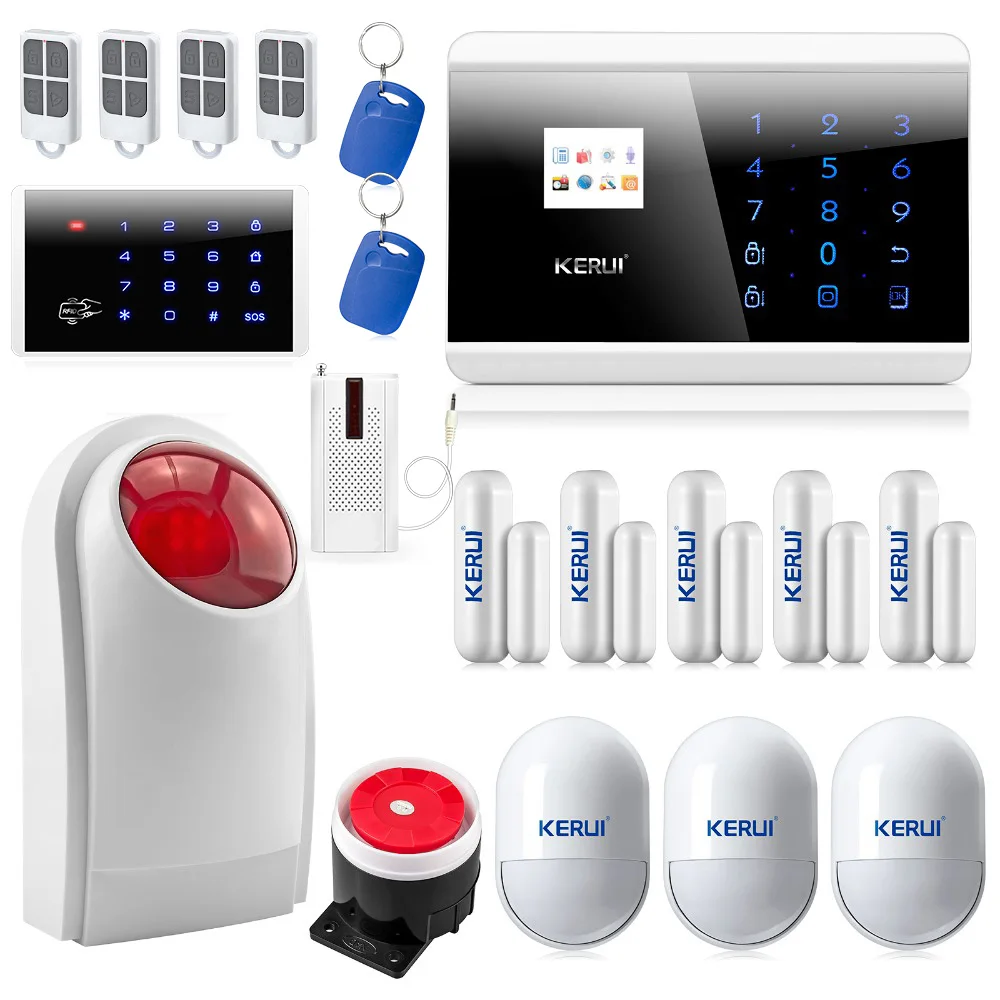 

Quad 4 Band ios android APP control LCD Smart Touch Keypad Wireless/wired GSM PSTN house Security Voice Alarm System Auto Dial