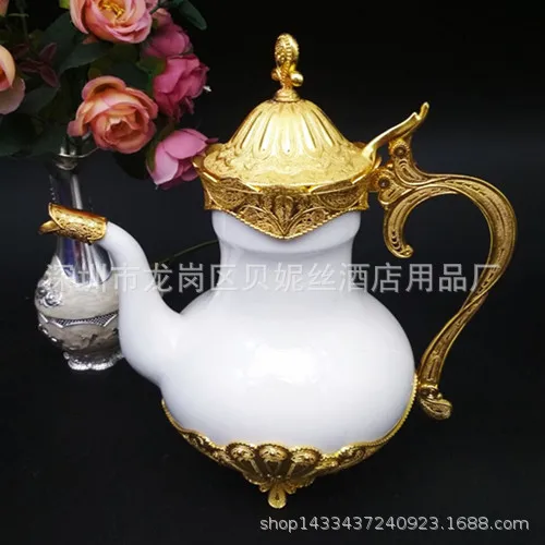 wedding decoration kitchen European Suite Hotel home decoration Metal Coffee Set Zinc Alloy Coffee Set Metal Ceramic Coffee Set