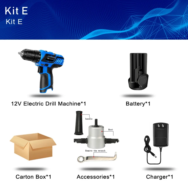 PROSTORMER 12 В Электрическая дрель-шуруповерт с набором сверл 25 нм 2000 мАч Быстрая зарядка Аккумуляторные Бытовые Мини-электроинструменты - Цвет: drill with cutter
