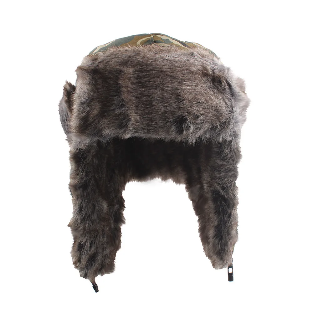 Cycling Cap Ski cap Winter Hat Russian Ski Hat Plush Earmuffs Padded Flat Cap Outdoor windproof warm artifact #2o26 (5)