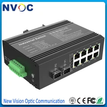 1000 м 2SFP слот+ 8 Порты и разъёмы 10/100/1000 м RJ45 неуправляемый промышленный SFP преобразователь, без программирования в производственных условиях, 1000 м неуправляемый промышленный Ethernet коммутатор