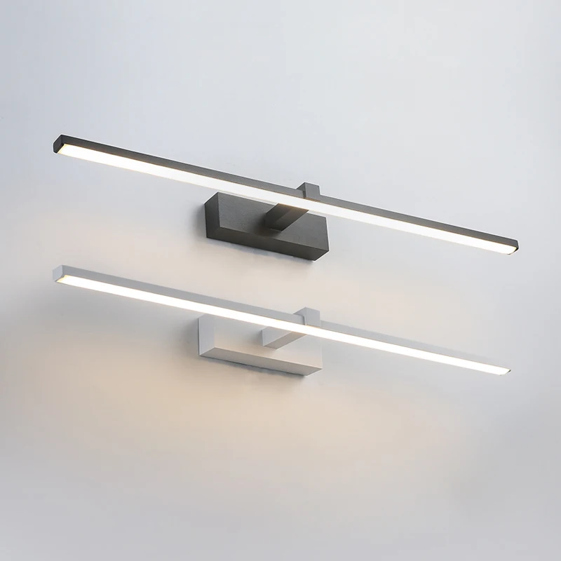 40/60/80/100 см минималистский современный светодиодный зеркало с подсветкой для Спальня Ванная комната белый/черный светодиодный настенный светильник AC90-260V бра освещение