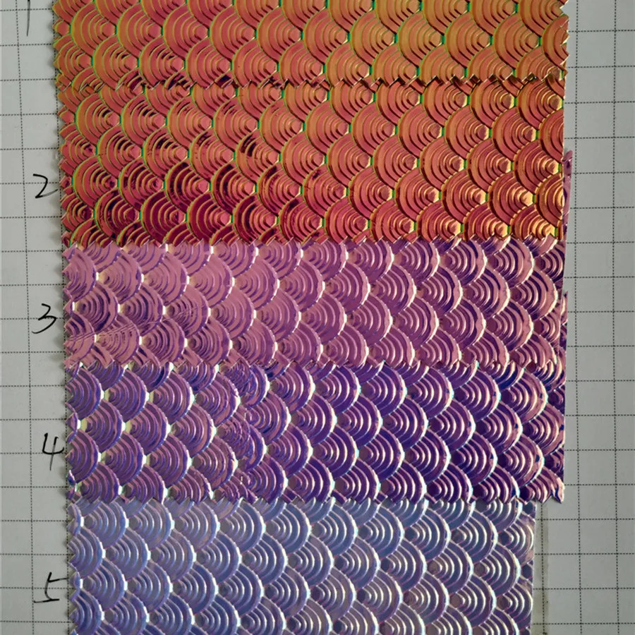 

0.5mm new fashion Symphony Fish-scale pattern synthetic PU leather fabric Colorful laser shoes handbags decoration holographic