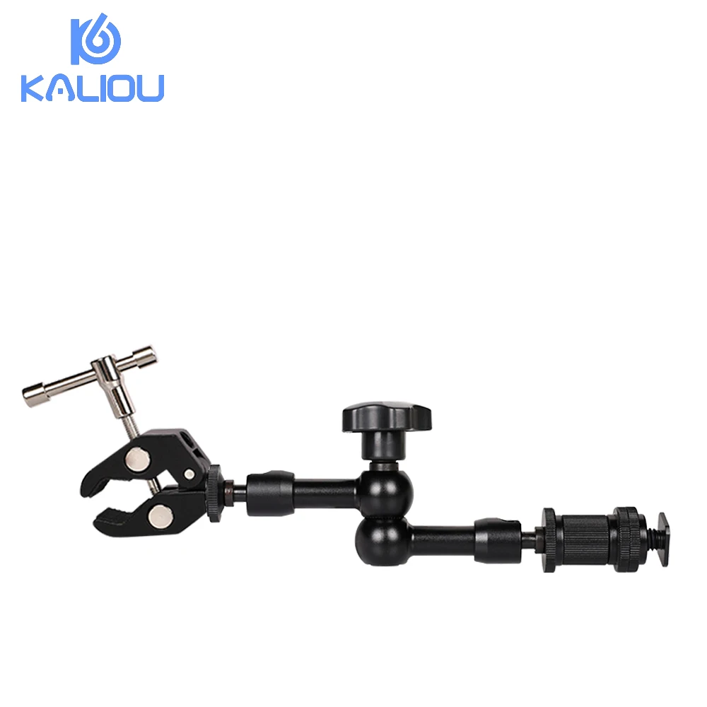 

Kaliou 7 Inch Adjustable Articulating Magic Arm + Large Clamp Crab Clip For Camcorder LCD Monitor LED Light DSLR Camera