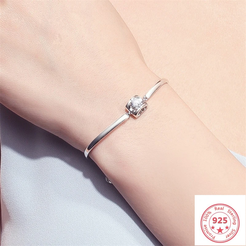 

Angel Silver 925 Ring Bracelet Female Korean Pulseira Feminina Bizuteria Diamond Gift for I like Mom & Friend Gemstone Bracelets