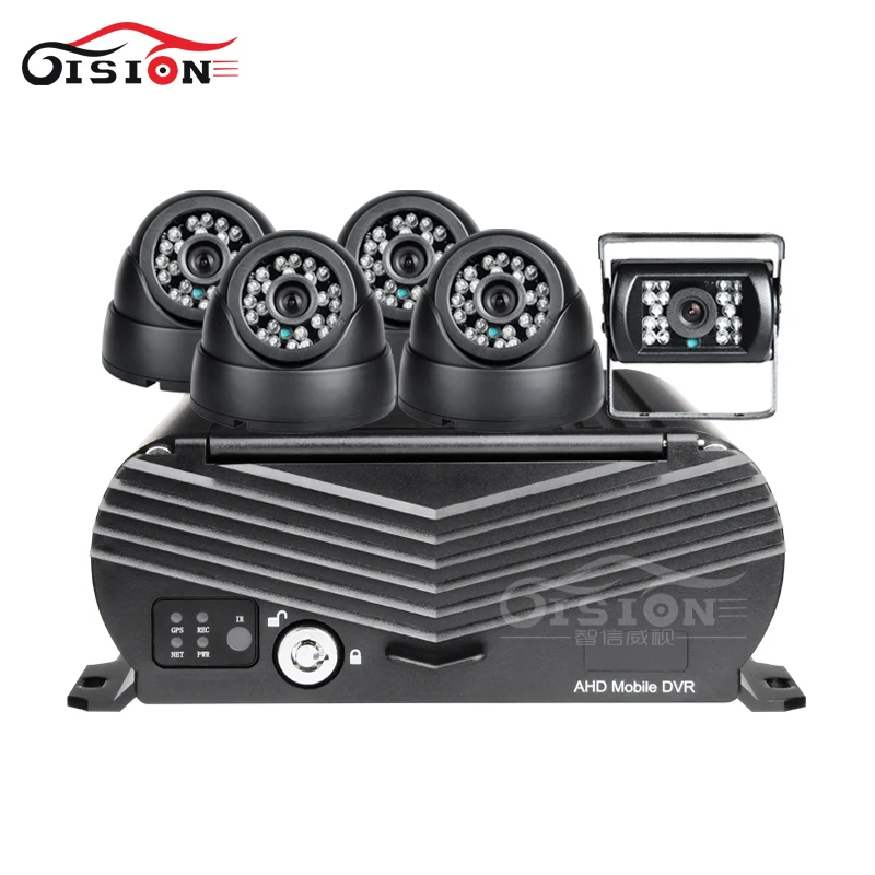  Al aire libre + interior 5 piezas HD cámara de Auto con 8CH 3G GPS HDD disco duro del coche de segu