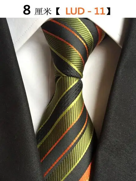 GUSLESON Классические шелковые мужские галстуки дизайн Галстуки для шеи 8 см клетчатые и полосатые галстуки для мужчин формальные деловые Свадебные вечерние галстуки - Цвет: 11