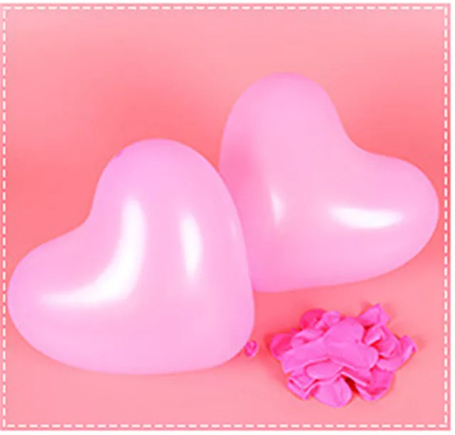 10 шт Красные Розовые воздушные шары 10 дюймов любовные латексные воздушные шары «сердце» Свадебные гелиевые воздушные шары День Святого Валентина День рождения надувные воздушные шары - Цвет: Розовый