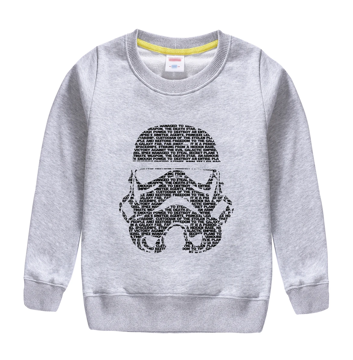 Новая модная зимняя одежда осенний Свитшот Топ мягкого хлопка пуловер высокого качества одежда для маленьких мальчиков с Звездные войны футболки с изображением - Цвет: gray