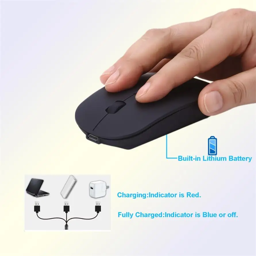 Горячая беспроводная мышь Mute mouse rechargeableпортативная мышь 2,4 ГГц мышь