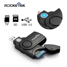 Rocketek Высокое качество usb 3,0 мульти 2 в 1 устройство для чтения карт памяти Адаптер для SD/TF micro SD для ПК компьютер ноутбук аксессуары