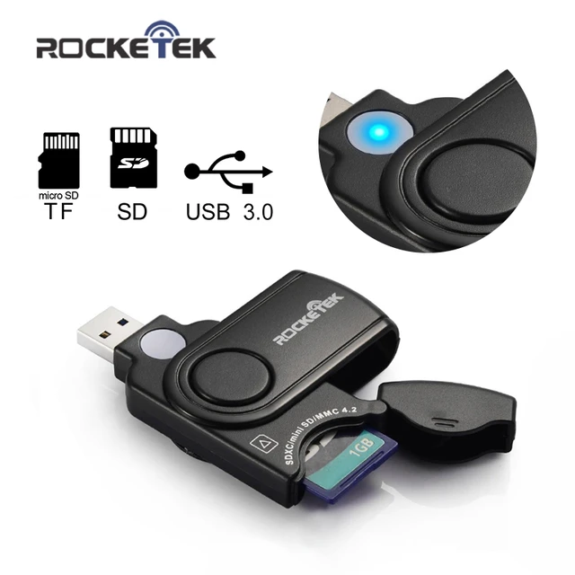 Best Offers Rocketek high quality usb 3.0 multi 2 in 1 memory card reader adapter for SD/TF micro SD for pc computer laptop accessories Best Offers Rocketek high quality usb 3.0 multi 2 in 1 memory card reader adapter for SD/TF micro SD for pc computer laptop accessories