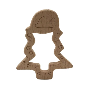 

Baby Teether Christmas Tree Shape Teething Nursing Natural Wood Toys DIY Pendant