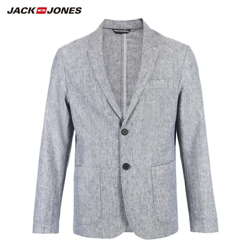 JackJones Мужской Хлопковый костюм Блейзер Повседневная куртка мужская одежда 219108515