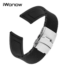Silicone Rubber Watchband for Luminox Maurice Lacroix Hamilton Watch Band Steel Buckle Wrist Strap 17 18