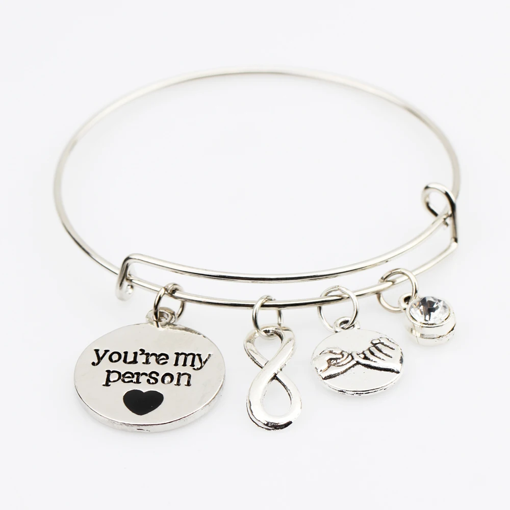 Женский браслет бесконечности Lovers you're my person браслеты с сердцем пара камень по