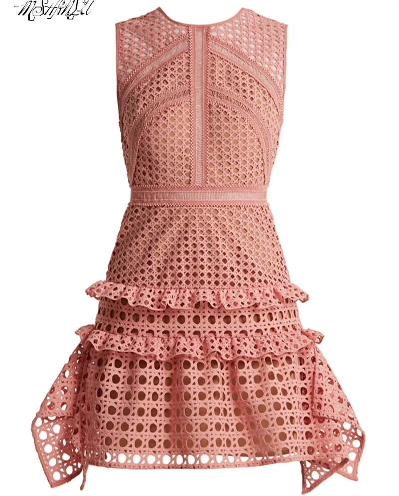 

2019 New arrive pink lace dresses