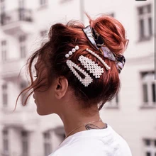 Dvacaman INS жемчужный набор заколок для женщин Бобби заколки Свадебная заколка аксессуары для волос вечерние подарки любовь