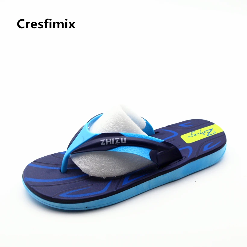 

Cresfimix hombres chanclas male fashion high quality pu leather beach flip flops men comfortable soft flip flops leisure slipper
