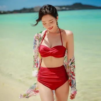 

Hot Wave occidental Sexy Ladies Bikini Set Swimsuit Swimwear Women Bathing Suit Beachwear women swimwear with thin coat