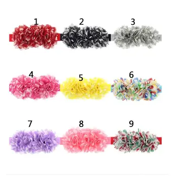 

13color Chevron Chiffon Flower Fabric Flower For Baby Girls Hair Accessories Lotus Hair Flower For DIY Infant Headband wholesale