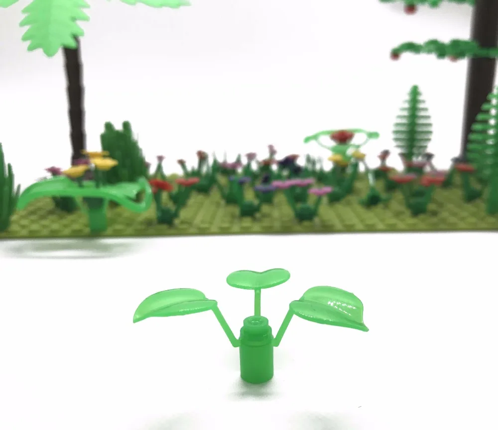 

30PCS/lot DIY Garden Brick Block Parts Plant Fern with leaf Compatible With Assembles Particles brickset