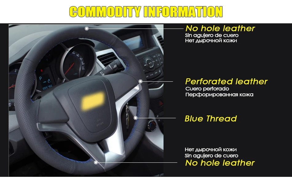 CARDAK ручная работа черная искусственная кожа чехол на руль для Chevrolet Cruze 2009- Aveo Orlando Holden Cruze Ravon R4