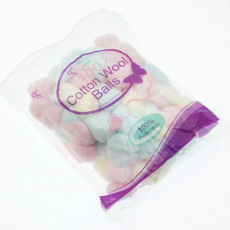 1 Pack Colorful Soft Cotton Wool Balls UV Gel Polish Remover Cleaner
