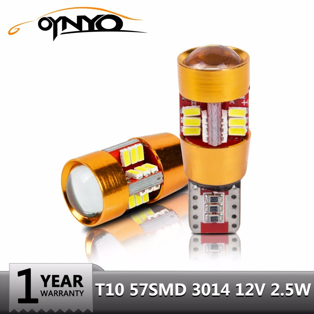 oynyo Car T10 LED 194 W5W Super Bright 57SMD Canbus No Error 6000K 12V White Auto Clearance Lights License Plate Light Tail Lamp |