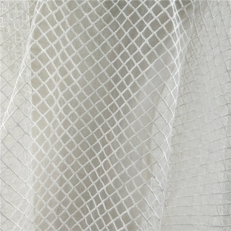 High end летние шелковые ткани с геометрическим рисунком торжественное платье Сетка кружевная ткань, аксессуары для DIY кружевной отделкой